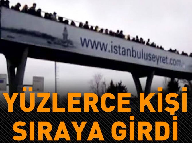Üstgeçitte yaya trafiği durdu