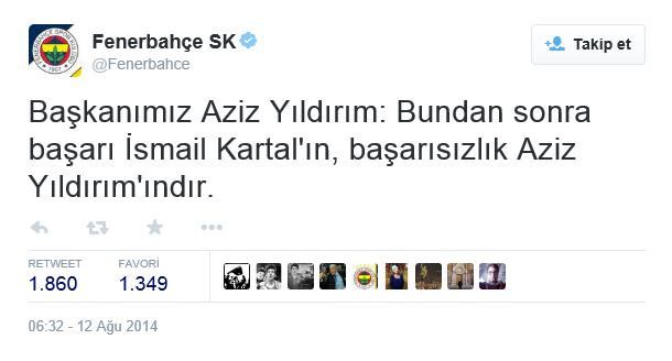 Fenerbahçe'nin resmi Twitter hesabı o tweeti sildi! - 1