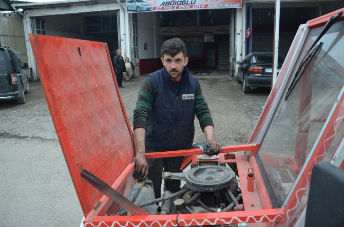 Ordu'da bir kişi 3 günde tek kişilik otomobil yaptı - 1