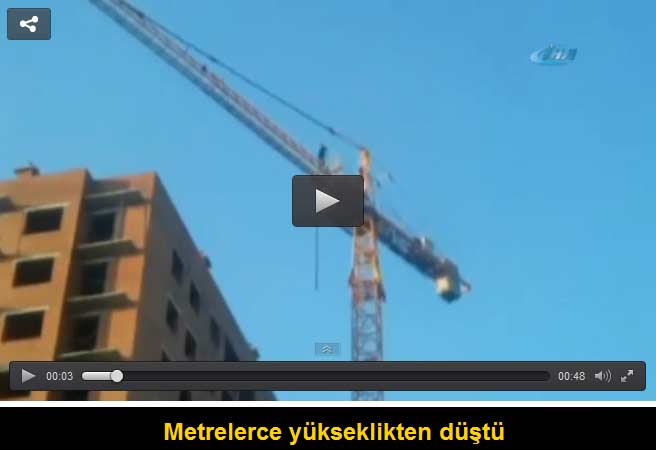 Rusya'da vince tırmanan adam metrelerce yükseklikten düştü!