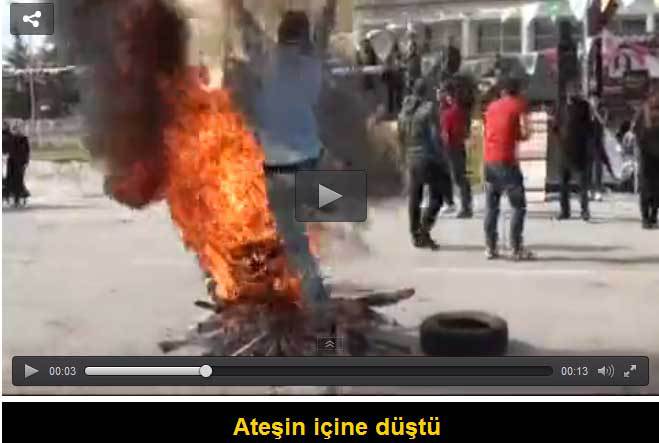 Çorumlu genç ateşin üzerinden atlarken ateşin içine düştü