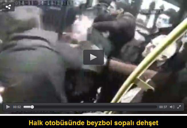 Halk otobüsünde beyzbol sopalı dehşet