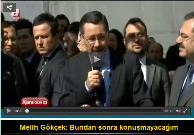 Melih Gökçek: Başbakan'ın emri üzerine bundan sonra konuşmayacağım