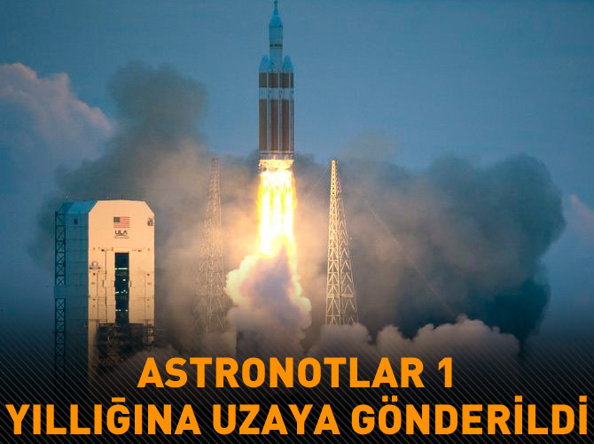 Astronotlar 1 yıllığına uzaya gönderildi