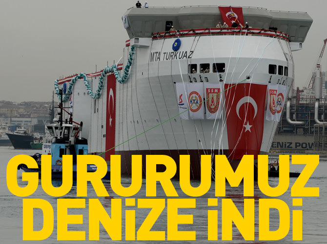 Yerli sismik araştırma gemisi "TURKUAZ" denize indirildi