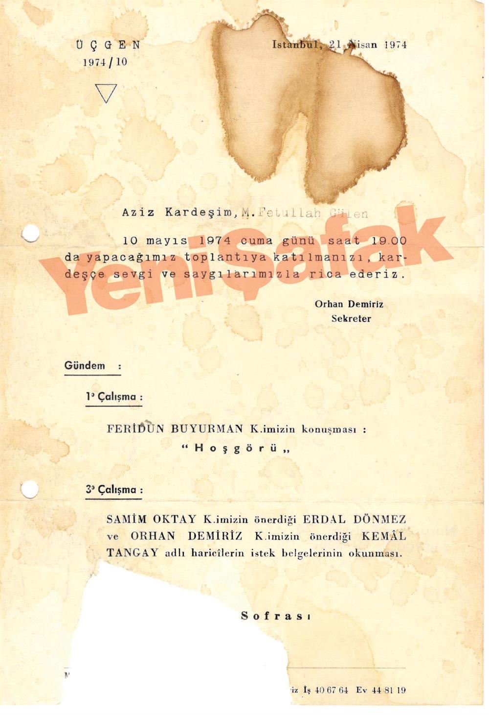 İşte Fethullah Gülen’in Masonluk belgeleri