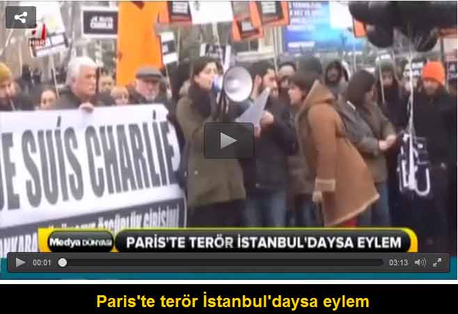 Paris’teyse terör İstanbul’daysa eylem