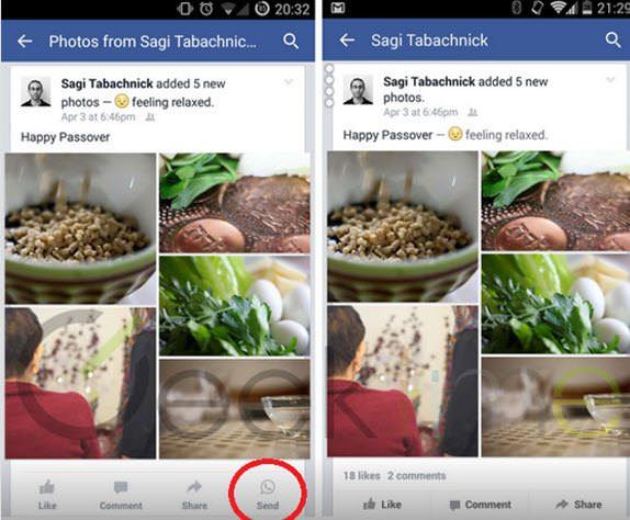 Facebook'a Whatsapp butonu geliyor - 1