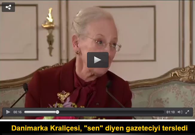 Danimarka Kraliçesi, sen diyen gazeteciyi tersledi
