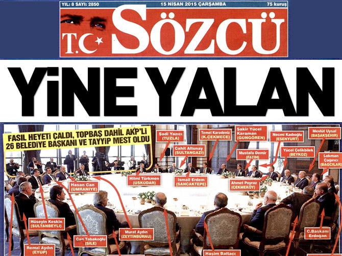 Sözcü’den yine yalan haber