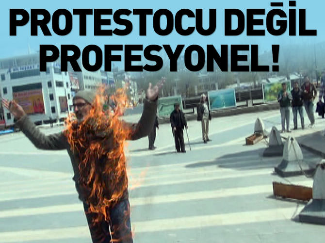 Protestocu değil profesyonel meşale!