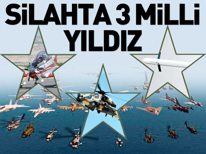 Silahta üç milli yıldız