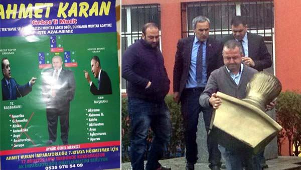 Milletvekili adayı Atatürk büstüne saldırdı - 1