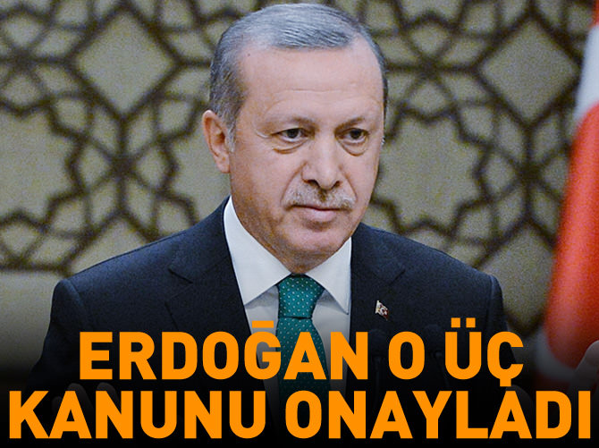 Erdoğan'dan o üç kanuna onay