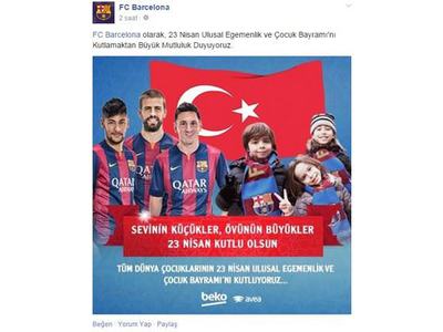Barcelona'dan 23 Nisan mesajı