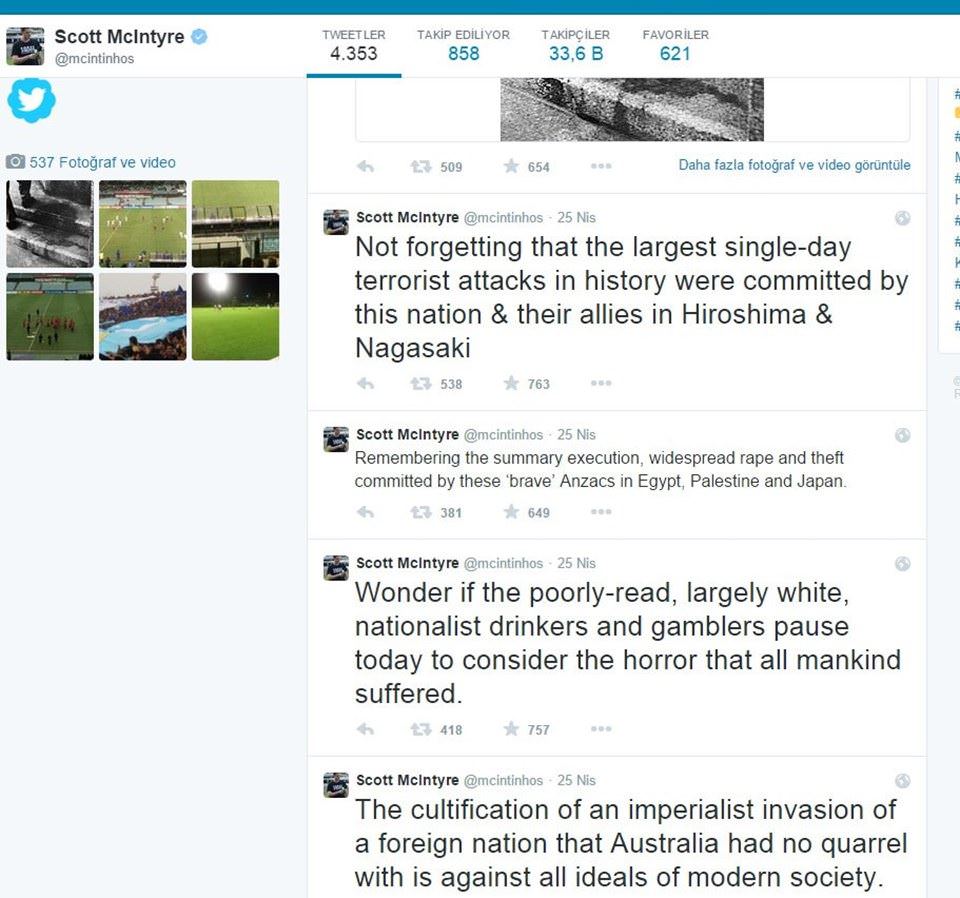 Anzak günündeki tecavüz tweeti spor spikerini işinden etti