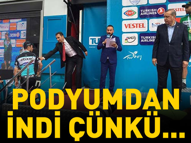 Podyumdan indi çünkü...