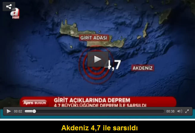 Akdeniz'de deprem