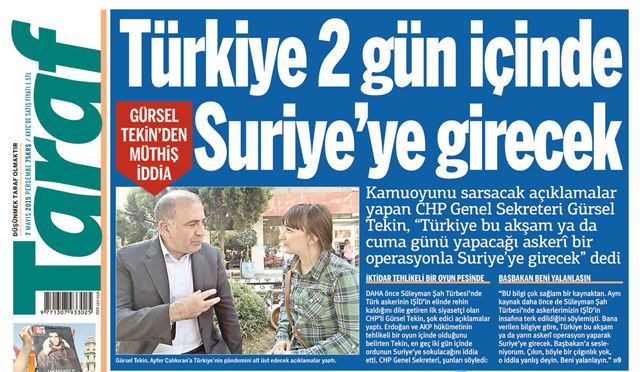 Gürsel Tekin: Türkiye 2 gün içinde Suriye'ye girecek - 1