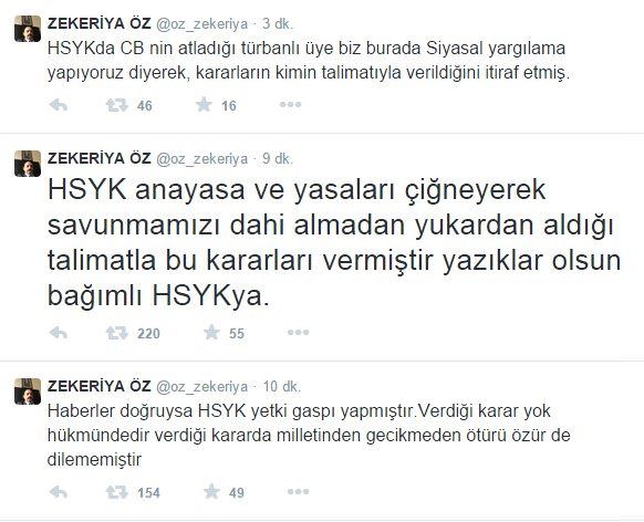 İhraç edilen Zekeriya Öz’den ilk yorum