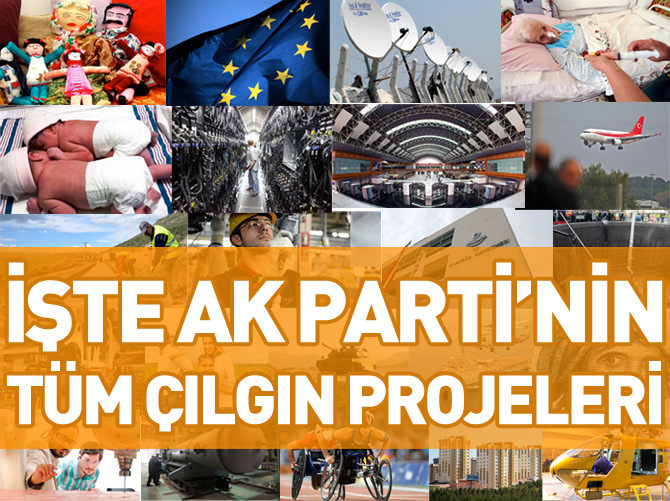 İşte AK Parti'nin tüm çılgın projeleri