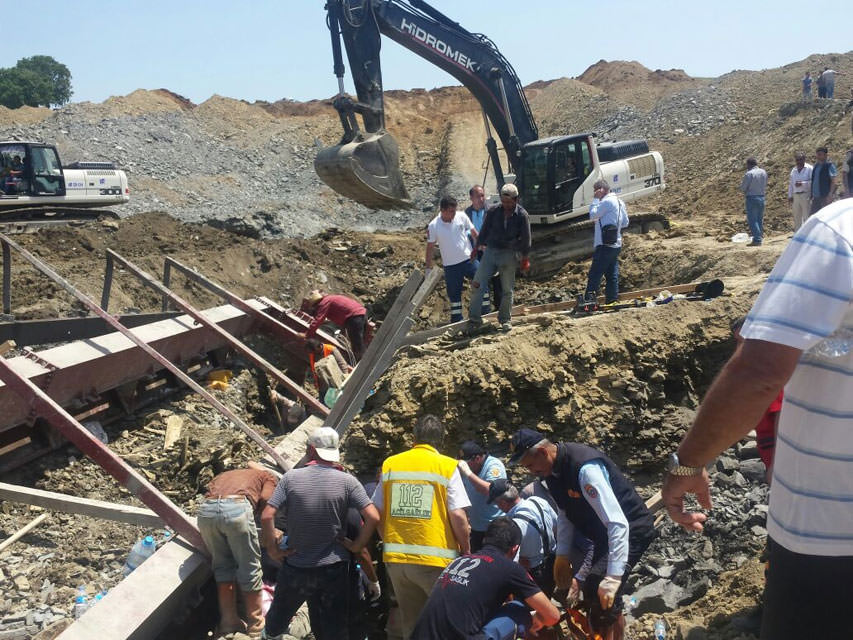 Edirne'de baraj inşaatında göçük - 1