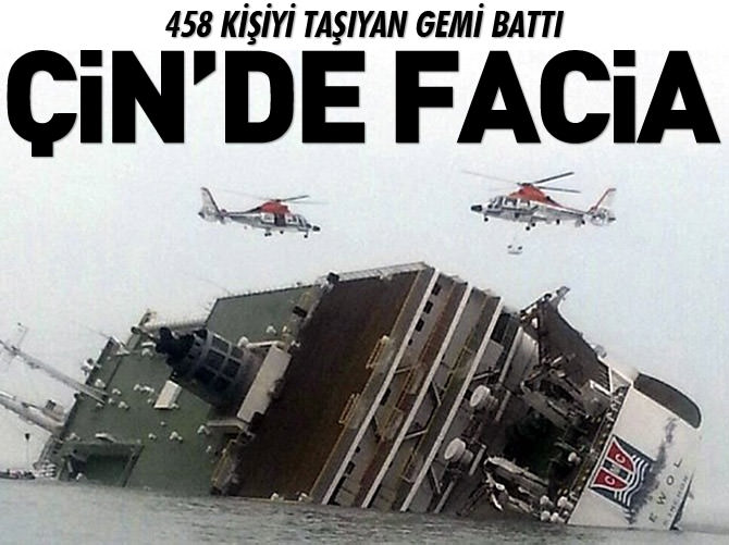 Çin'de 458 kişiyi taşıyan gemi battı