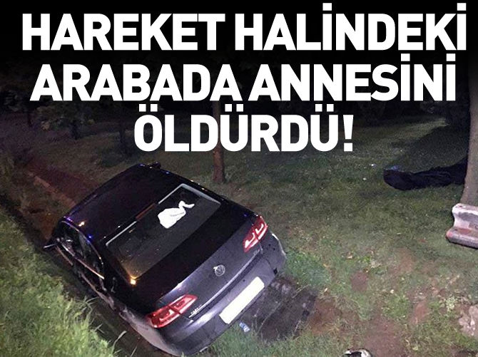 Annesini hareket halindeki otomobilin arka koltuğunda bıçaklayarak öldürdü
