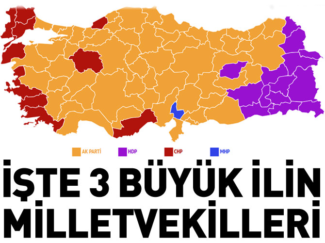İşte 3 büyük şehirin kazananları (2015 Genel Seçim Sonuçları İstanbul , Ankara, İzmir)