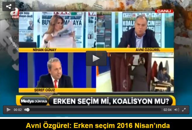 Avni Özgürel: Erken seçim 2016 Nisan’ında