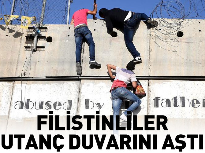 Filistinli gençler 'Utanç Duvarı'nı aştı