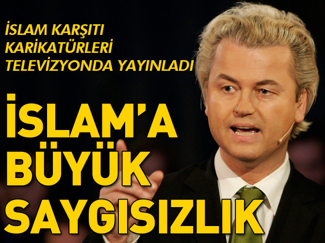Wilders İslam karşıtı karikatürleri televizyonda yayınladı
