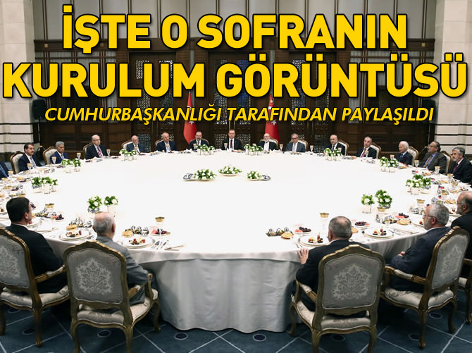 Cumhurbaşkanlığı sofrasının kurulum görüntüleri paylaşıldı