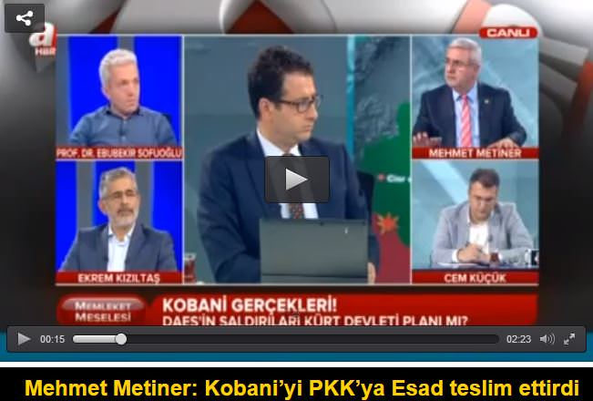 Mehmet Metiner: Kobani’yi PKK’ya Esad teslim ettirdi