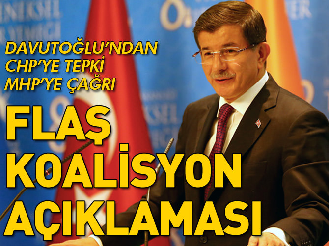 Davutoğlu'ndan koalisyon çağrısı