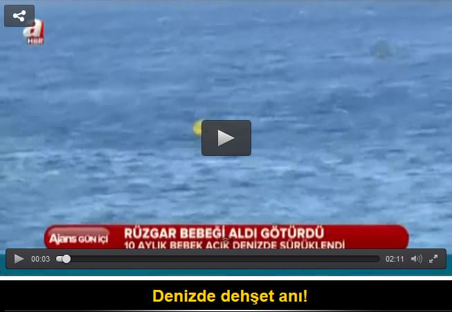 Deniz simidiyle bir km açığa sürüklenen bebek kurtarıldı