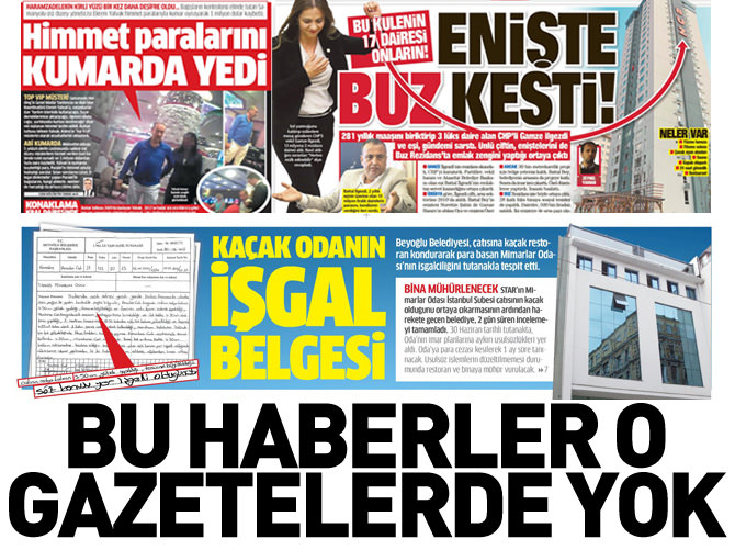 Bu haberler Hürriyet'te Cumhuriyet'te yok