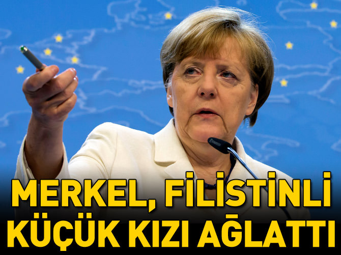Merkel küçük kızı ağlattı