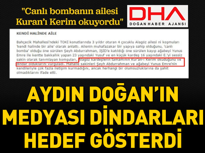 DHA'dan İslamafobik algı: Canlı bombanın ailesi Kuran'ı Kerim okuyor