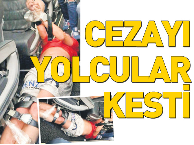 Sarhoş yolcuya cezayı diğer yolcular kesti