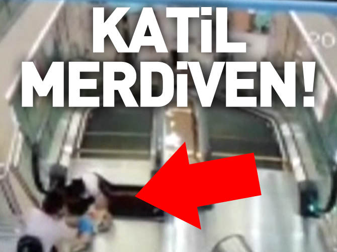 Yürüyen merdiven can aldı