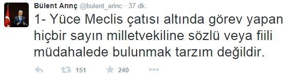 Arınç tepkilere yanıt verdi