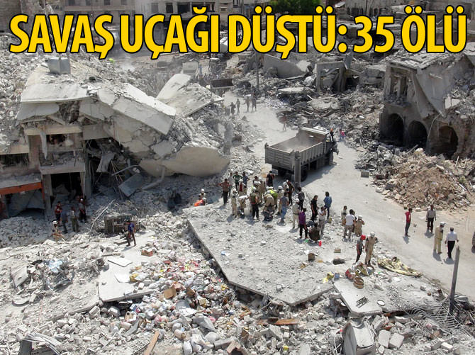 Suriye savaş uçağı düştü: 35 ölü