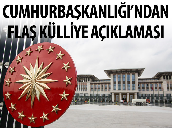 Cumhurbaşkanlığı'ndan külliye açıklaması