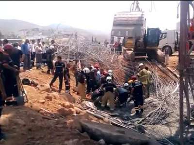 Viyadük inşaatında kaza: İşçiler enkaz altında