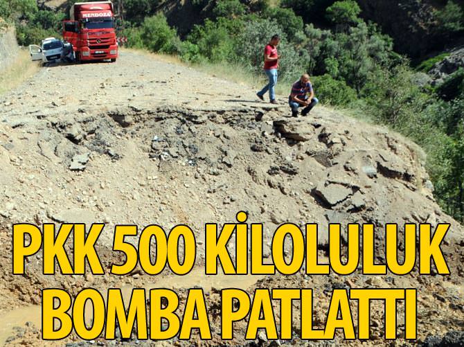 PKK'lılar Tunceli- Erzincan karayolunda 500 kiloluluk bomba patlattı