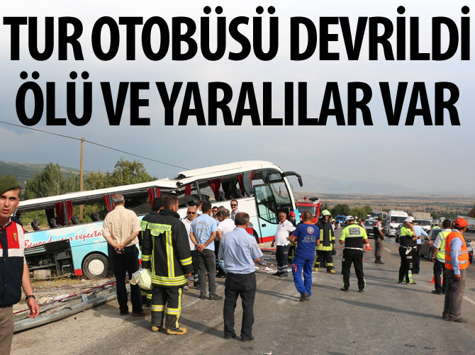Denizli'de tur otobüsü devrildi: 4 ölü 38 yaralı