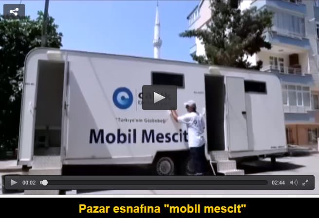 Pazar esnafına "mobil mescit"