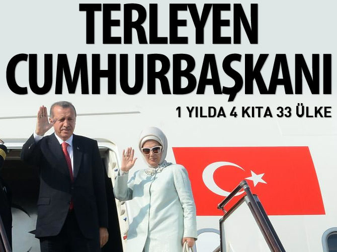 Terleyen Cumhurbaşkanı, 1 yılda 4 kıta 34 ülke