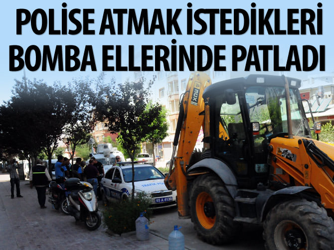 Polise atmak istedikleri bomba ellerinde patladı